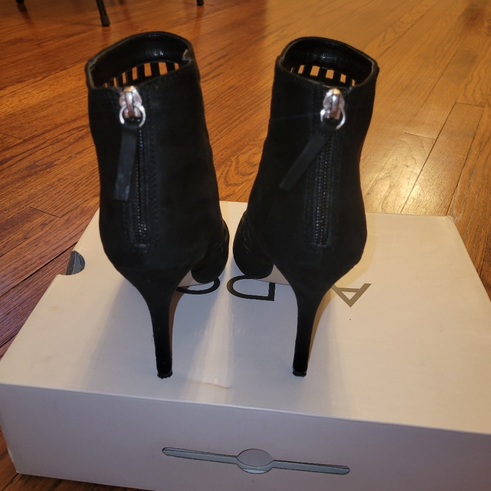 Black Suede ALDO Laser Cutout Booties - Picture 4 of 7